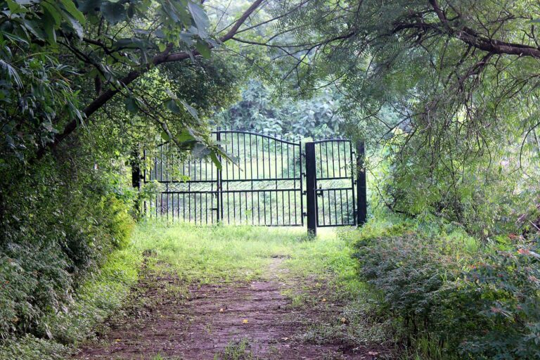 The retreat gate at the end of a green path